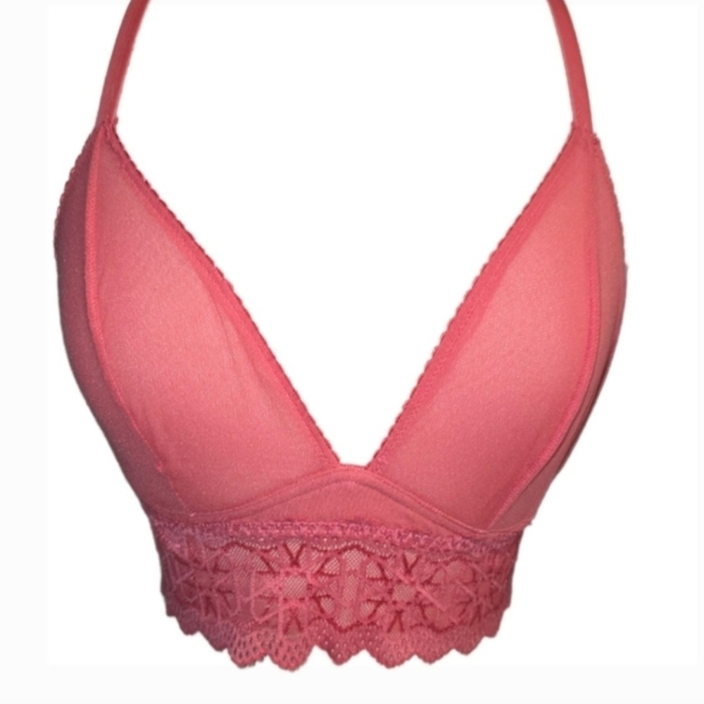 Free People Intimately - Lacy Coral Color Bralette  - Size Large